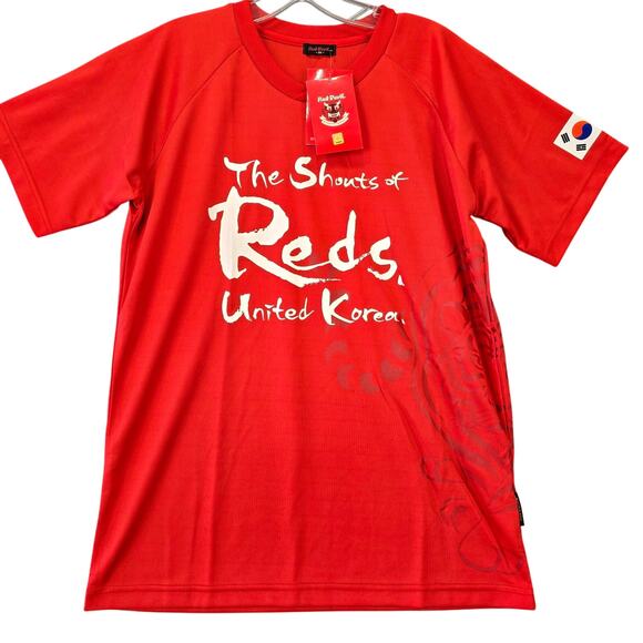 United Korea Red Devil Football T-Shirt Short Sleeves Crew Neck Mens Size M NEW - Picture 1 of 10